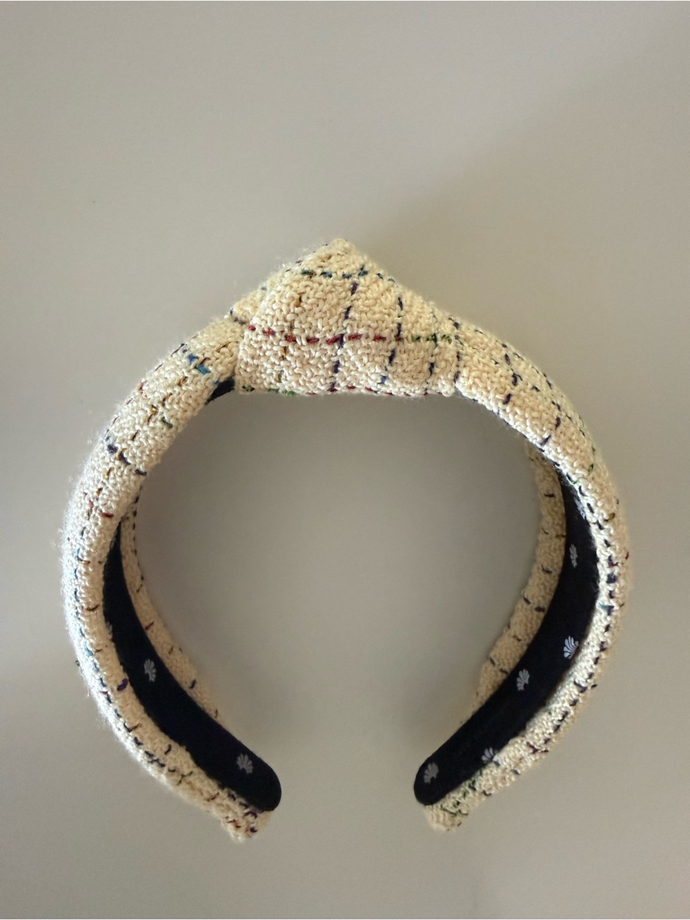 Lele Sadoughi Cream Tweed Knotted Headband - Women's Accessory